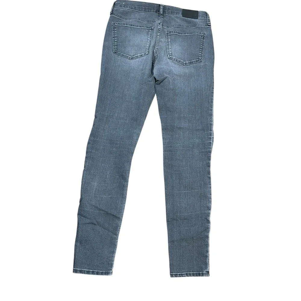Madewell‎ Mid-Rise Skinny Black Acid Wash Jeans Distrss Size 28T Tall